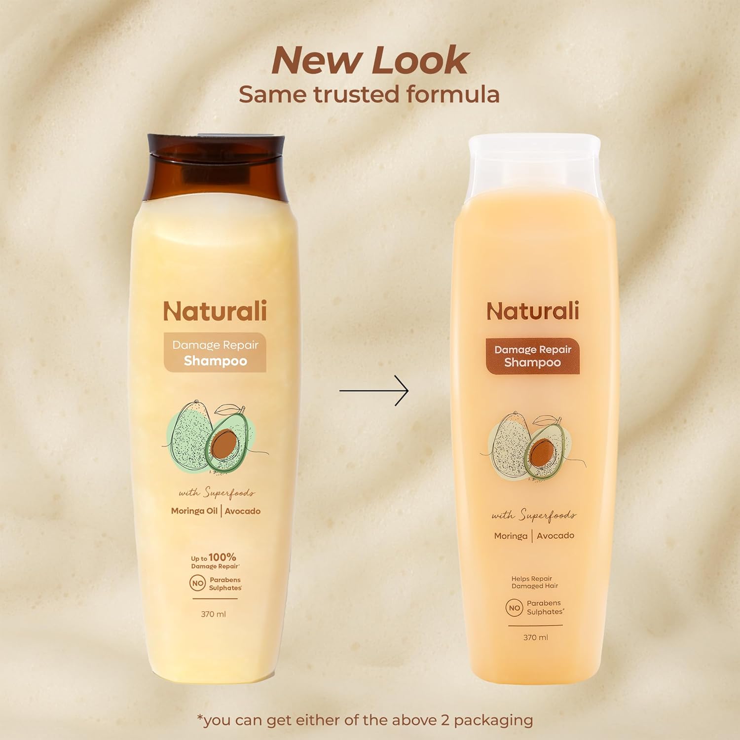 Damage Repair Shampoo | Improves Damaged Hair In Just 4 Uses | With Avocado & Moringa Oil | Sulphate Free | For Women | Shampoo for Frizzy and Dry Hair | Paraben Free | 370 ml