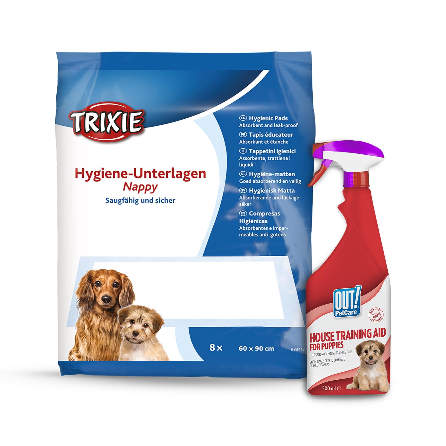 OUT! Combo Of Out Toilet Training Aid For Puppies,500Ml And Nappy Puppy Pad Extremely Absorbent,8 Pads(60 X 90 Cm) (B09RK583TK) Amazon Price History, Amazon Price Tracker