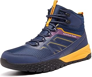 Men's Waterproof Hiking Boots - All-Terrain Breathable Ankle Support Trekking Shoes, Lightweight Anti-Slip Trail Boots for Backpacking, Camping & Technical Outdoor Adventures