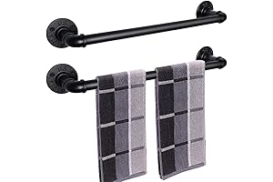 Industrial Pipe Towel Rack Towel Bar 14 Inch, Heavy Duty Towel Holder,...