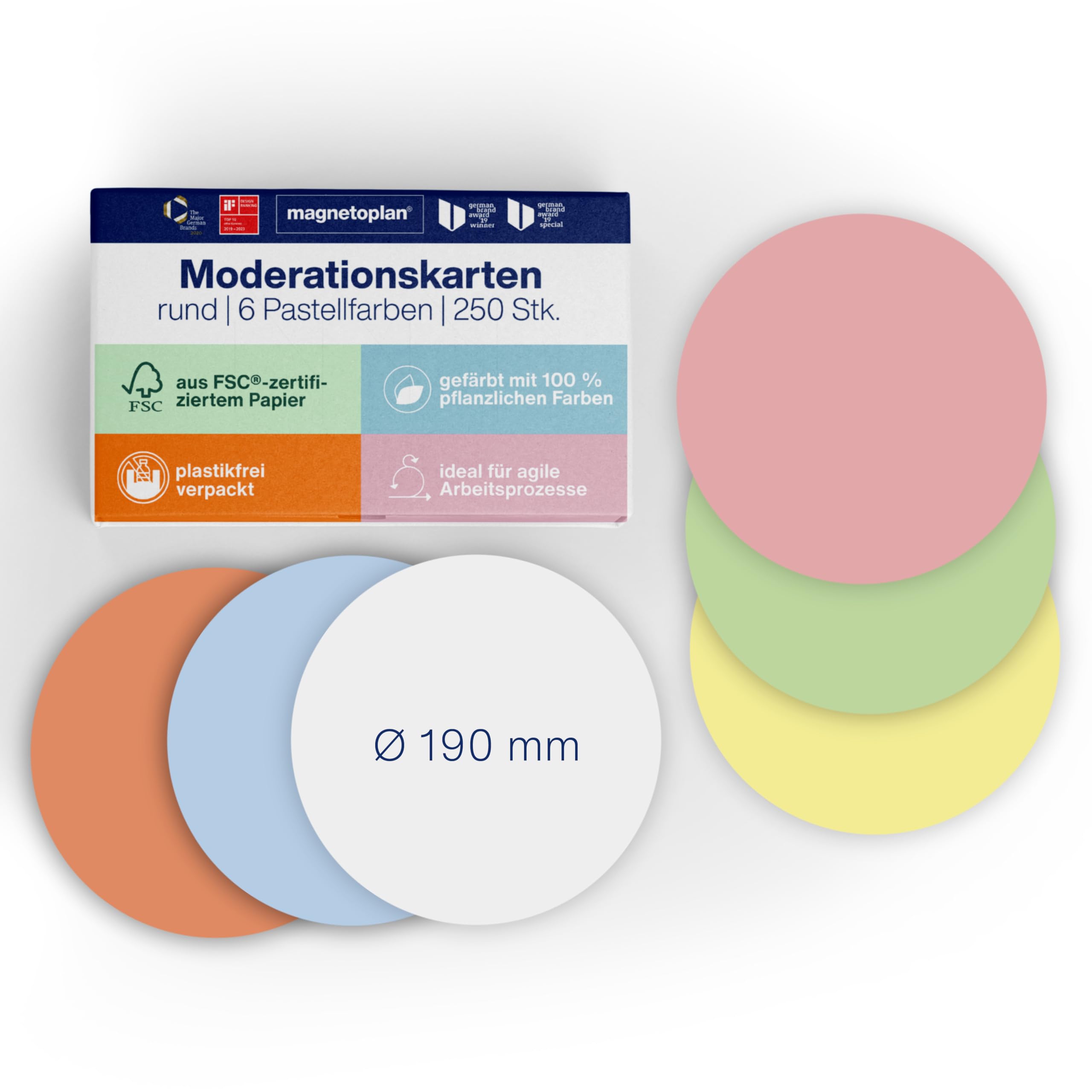Magnetoplan 112501810 Presentation Cards Circular Assorted Colours