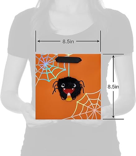 Miniatura 4 de Papyrus Bolsa de regalo mediana de Halloween de 8.5 pulgadas, patrón de araña (1 bolsa)