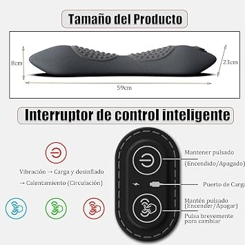 Rechargeable Smooth Triple Fusion Back Massager - 3-in-1 Traction, Masajeador Terapia de Triple Fusion, Vibration & Heat for Pain Relief in Neck, Shoulder, Lower Back & Sciatica, Adjustable (Black)