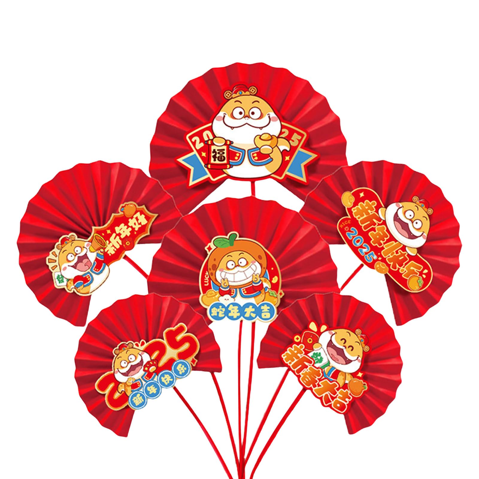 Buxuaaaa New Year 2025 Celebration Paper Fan Flower Festival Ornament Hanging Background Wall Decorations for Home and New Year Decorations