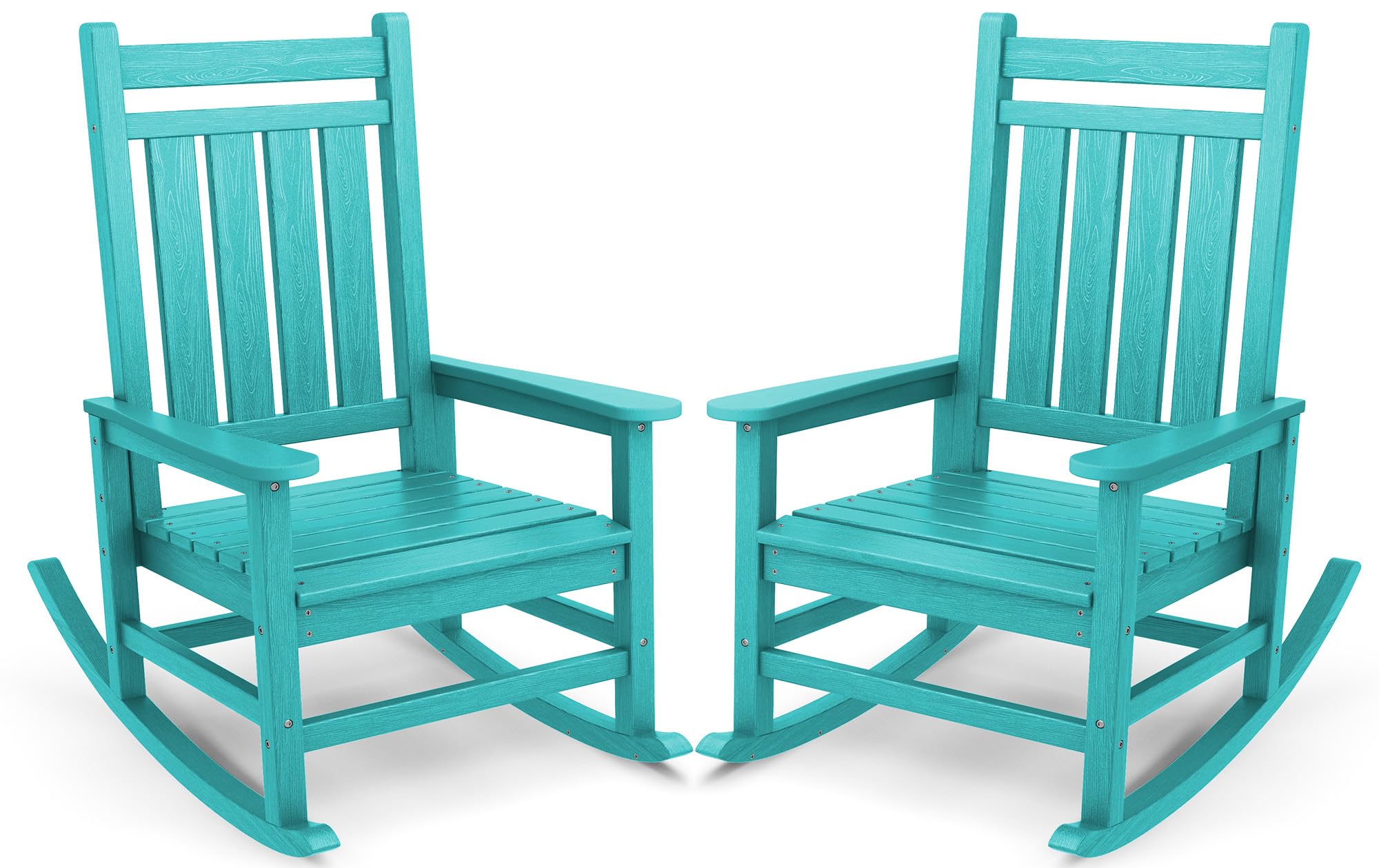 SERWALL Outdoor Rocking Chair Set of 2, HDPE Rocker for Adults, Aruba