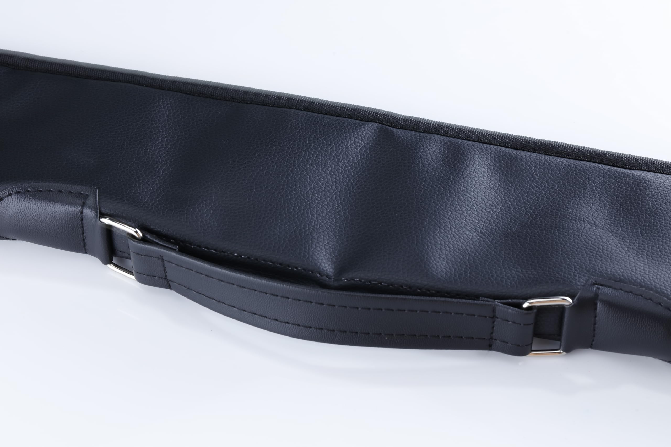 Sinsilvie Pool Cue Bag,1/2 Snooker Cue Case,PU Billiard Cue Cases for 2 piece Cue,Soft Cue Stick Case 1 Stick 2 Holes. (Black) - Image 2