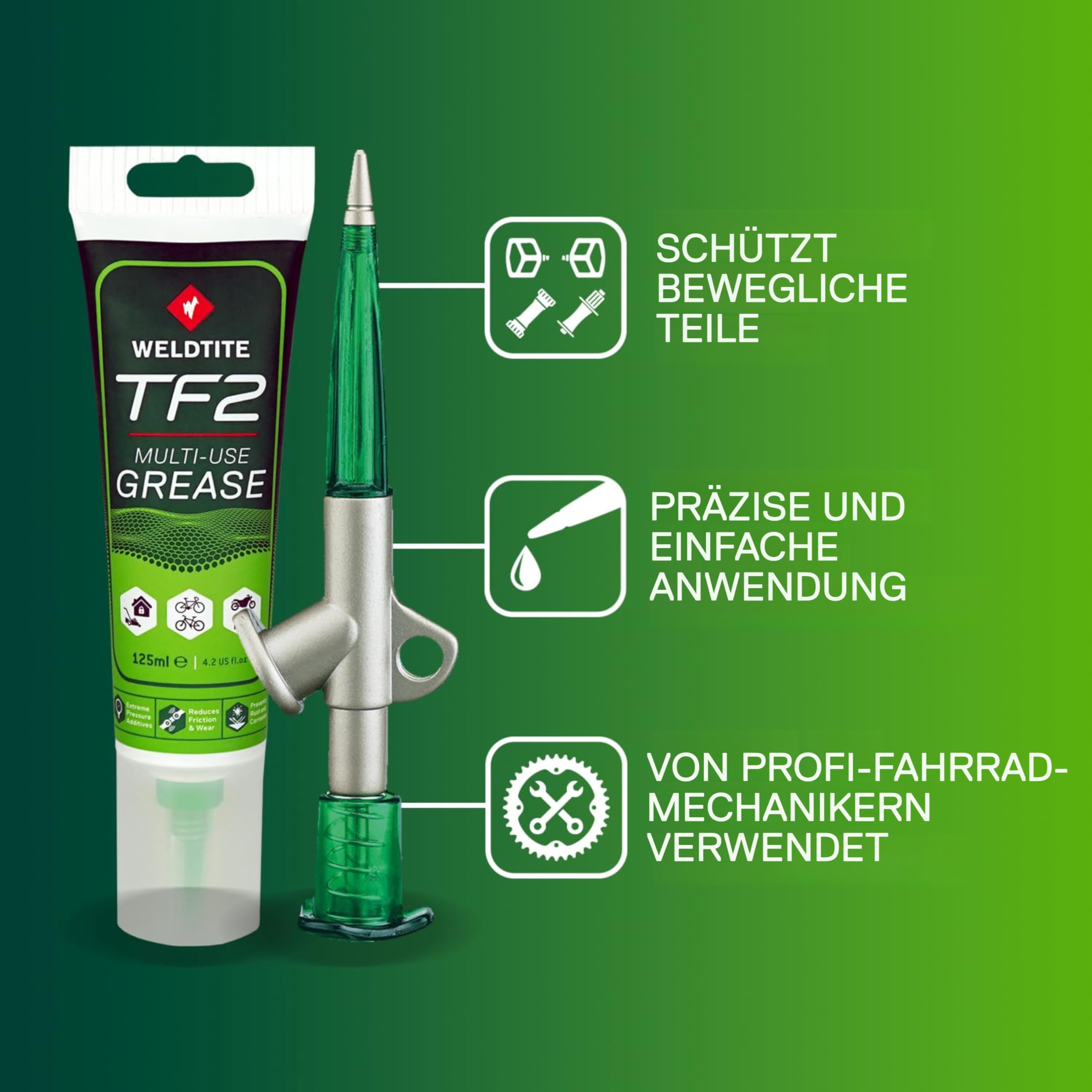 WELDTITE Universal-Fahrradfett mit Applikator, 125 ml