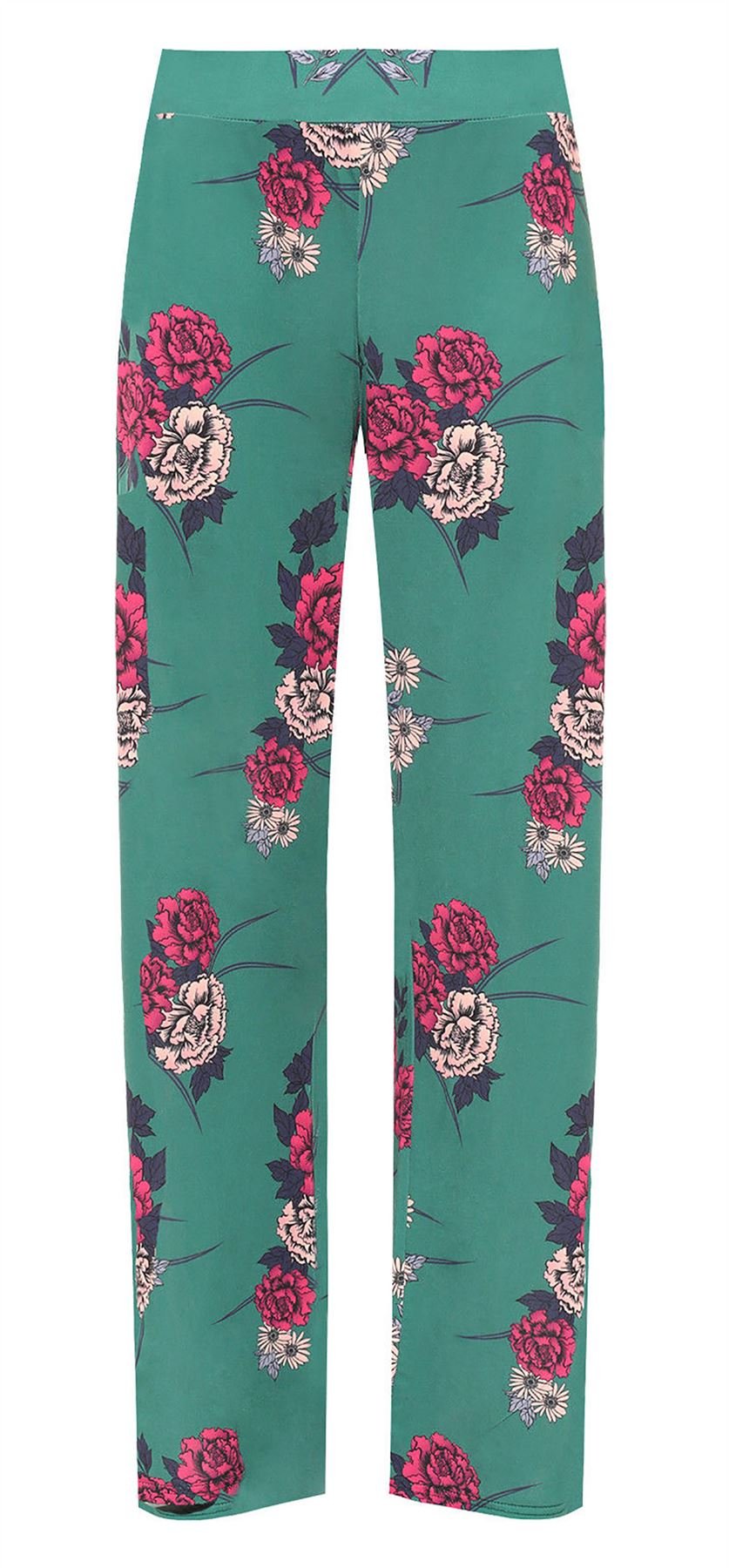 MA ONLINE Ladies Floral Printed Palazzo Pants Womens Wide Flared Leg Casual Baggy Trouser US 10-24
