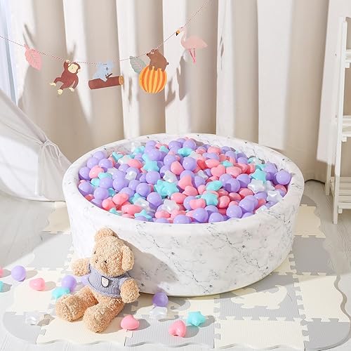 Miniatura 203 de STARBOLO Pelotas de estrella para niños pequeños, 100 unidades, estrellas de 2.55 pulgadas, sin ftalatos, sin BPA, no tóxicas, a prueba