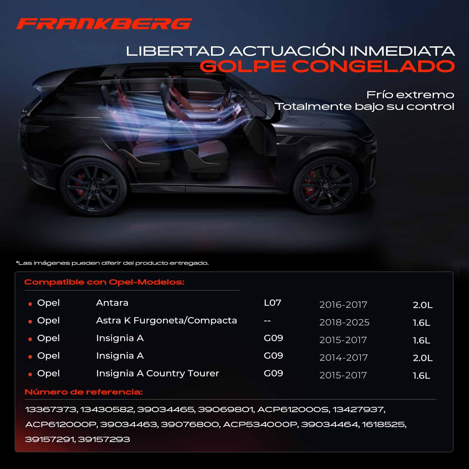 Frankberg Sistemas de aire acondicionado Compresor de aire acondicionado con embrague Diesel Compatible con Astra K B16 Insignia A G09 Antara L07 Replace# ACP612000Sincl. aceite premezclado