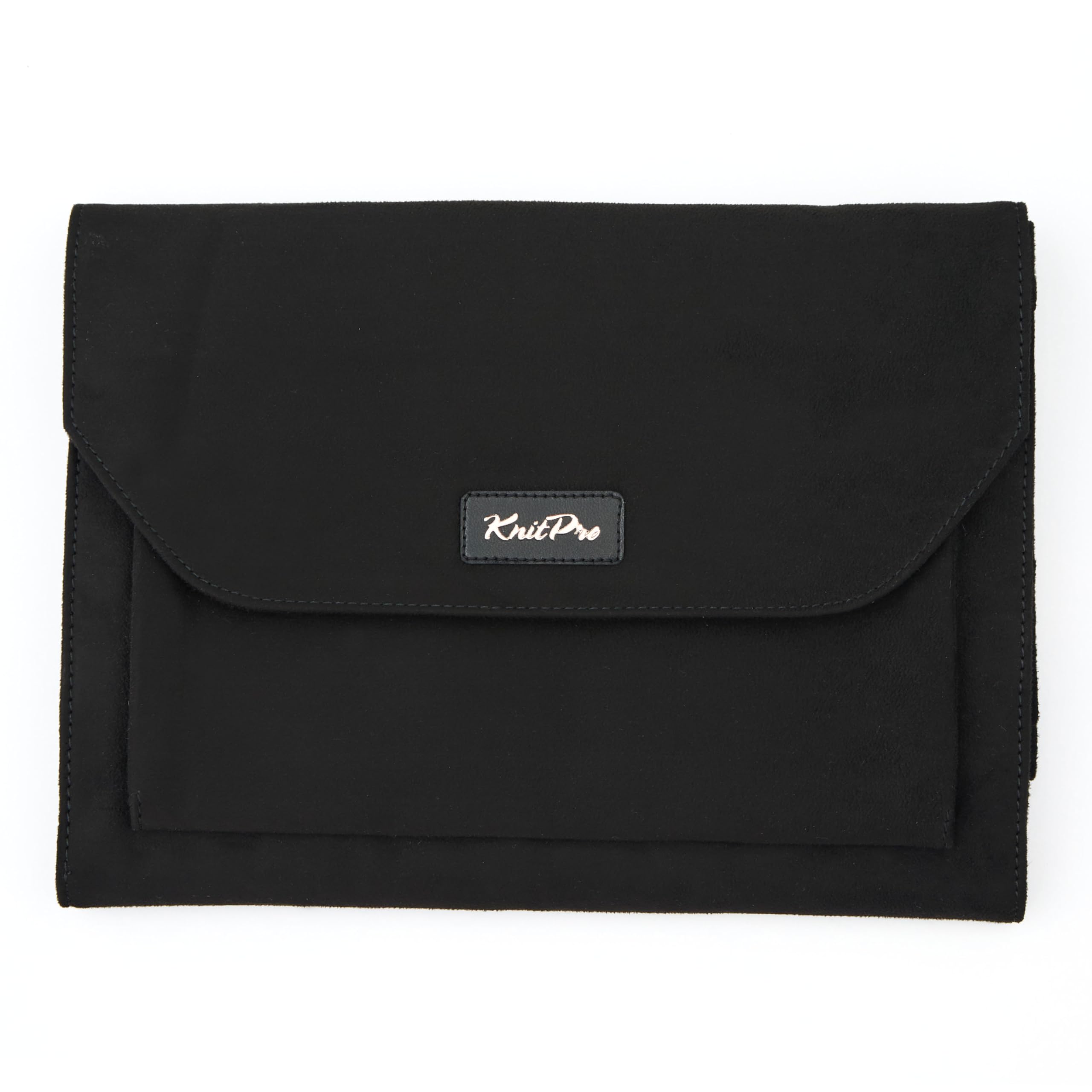 KNITPRO Estuche intercambiable para agujas de tejer de carbón, para guardar cables, conectores y pequeños accesorios, negro, 22 cm x 17,5 cm x 1,5 cm