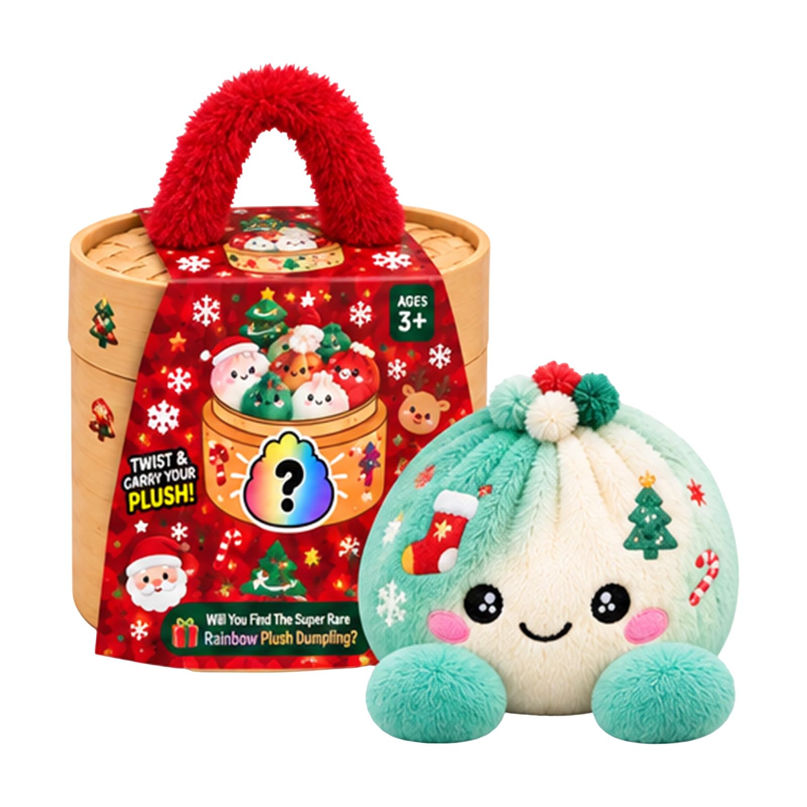 Christmas Plush Dumpling Pillow, Mystery Dumpling Plush Doll in Box A19 E