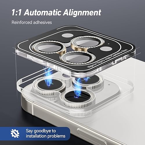 Miniatura 123 de Paquete de 3 x 2 protectores de lente de cámara Jeluse para iPhone 14 Pro Max para iPhone 14 Pro, cubierta protectora de pantalla de vidrio templado