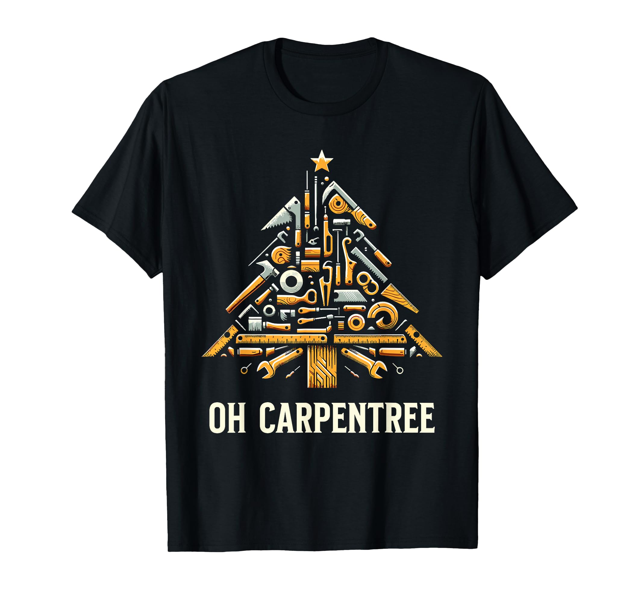 Funny Woodworking Woodworker Carpentry Christmas Tree T-Shirt
