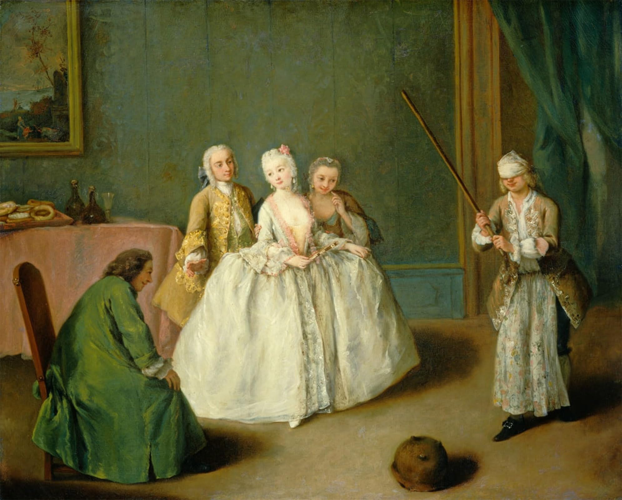 SERENDIPITP Retro Picture Poster Wall Art Pictures Painting the of the Cooking Pot by Pietro Longhi Wall Art Canvas Print for Wall Decor 60x90cm
