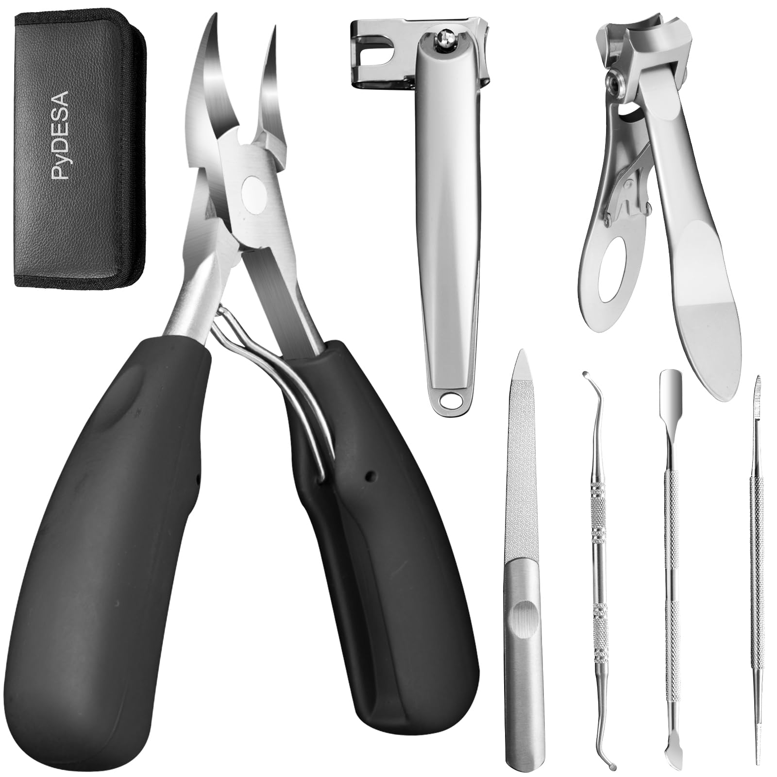 PyDESA Heavy-Duty Nail Clippers, Suitable for Thick toenails and Fingernails, Splash Proof Design, Suitable for The Elderly, Men and Women, with Nail