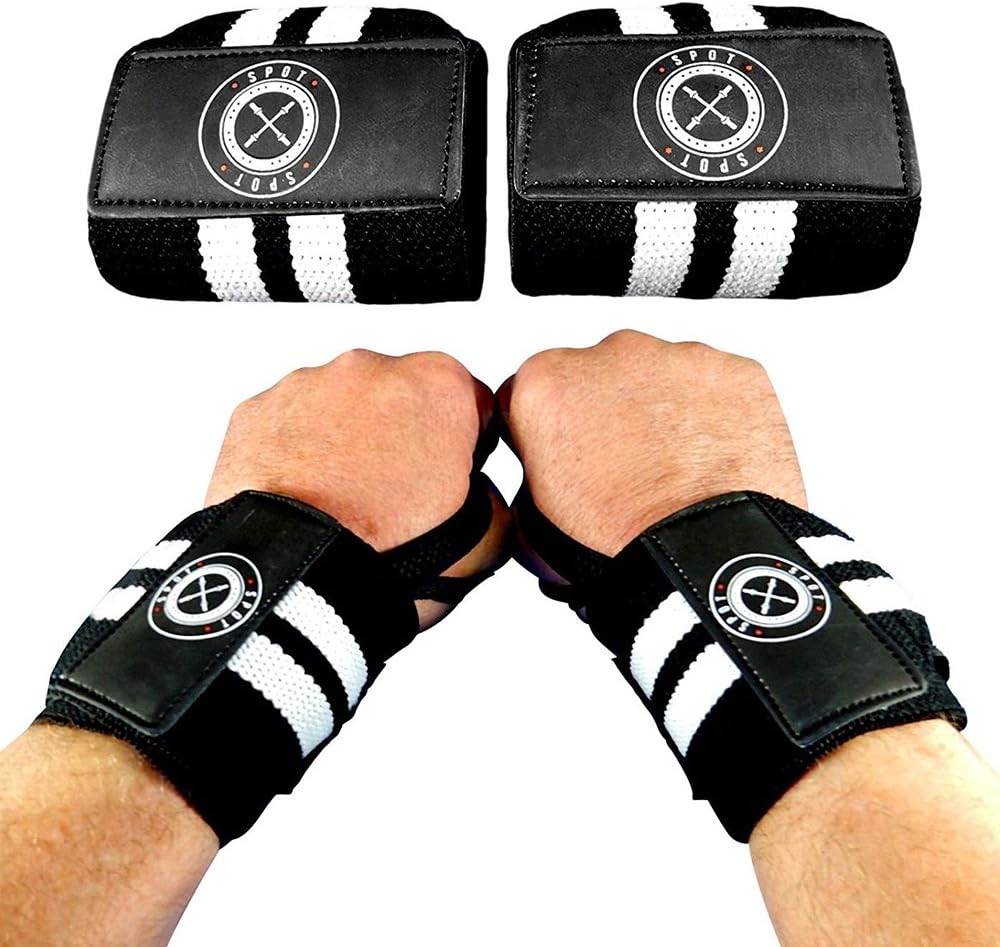Wrist Wraps (Professional Quality) Spot Lion Fitness: Powerlifting, Bodybuilding, Weight Lifting Wrist Supports for Weight Training