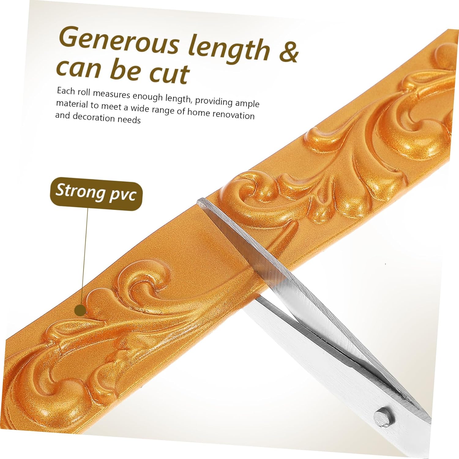 Homoyoyo 1roll Self-Adhesive Flexible Molding Trim for Decorative Border for Mirror Frames Easy to Cut and Install Elegant