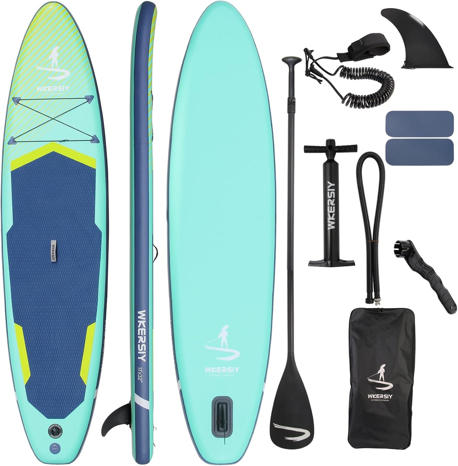 11”32“6 Premium Inflatable Stand Up Paddle Boards with Durable SUP Paddle Board Accessories Wide Stable Design Includes Backpack Required Parts Non-Slip Comfort Deck for Youth & Adults
