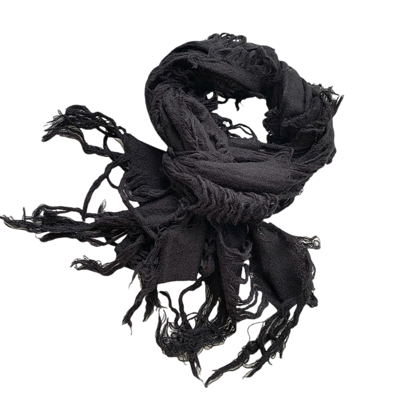 ZUXOCY Vintage Wool Scarf Distressed Ragged Neck Scarf for Women Men Unisex Neck Warmer for Winter Outdoor Fashion Neckwear