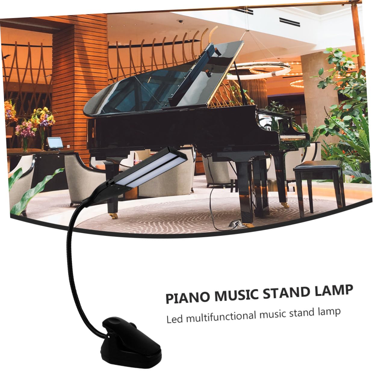 Mikikit Lampe Pupitre Led Pour Piano à Queue Lampe De Lecture Usb Réglable à Clipser Avec Tête Pivotante Niveaux De Luminosité Adaptée Pour Partitions Et Musique