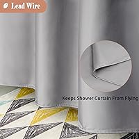 Vista 4 de UFRIDAY - Cortina de ducha de tela gris y blanca de 72 x 72 pulgadas, cortina de ducha con ventana. Cortina de ducha para baño y bañeras, lavable a