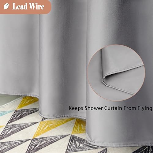 Miniatura 4 de UFRIDAY - Cortina de ducha de tela moderna gris y blanco, 48 x 72 pulgadas