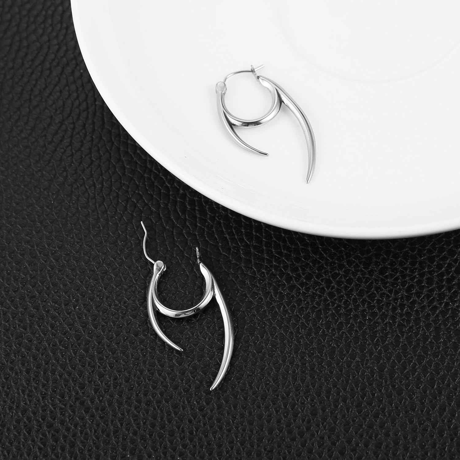 HZMAN Spike Earring for Men Women Retro Gothic Stainless Steel Lightweight Hoop Earring Jewelry Gift - Image 5