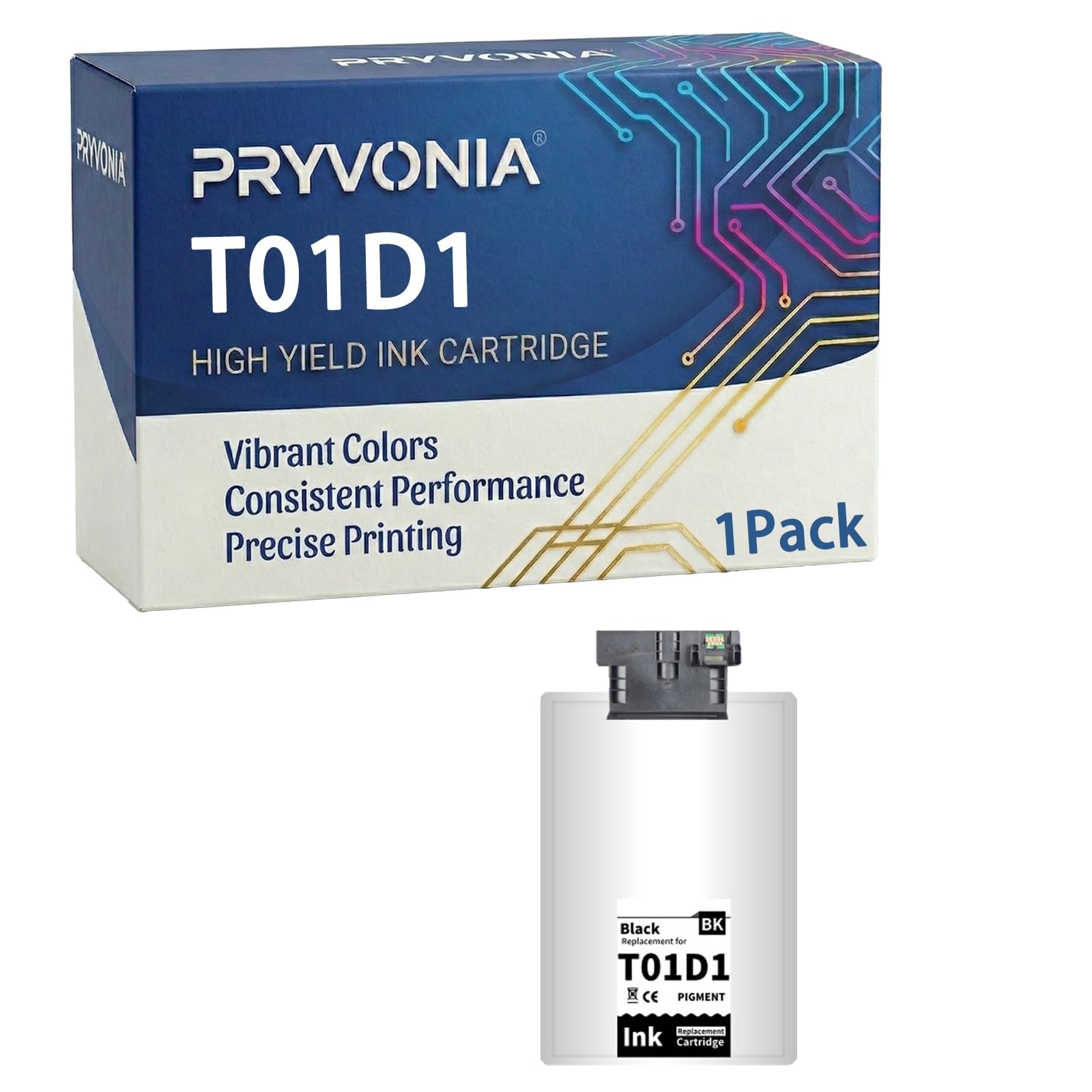 T01D1 tusz czarny do Workforce Pro WF-C529R C579R C529RDTW C579RDWF C579RDTWF zamiennik do C13T01D100 (1 opakowanie XXL BK)
