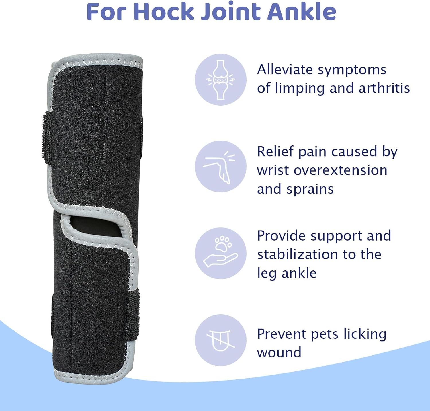 Dog Front Leg Brace - Hock Joint Compression Wrap Providing Stability for Dogs for ACL , Arthritis, Joint Discomfort Aid in Wound Care and Recovery - Dog Wrist BracePreventing Injuries, Sprains (L)