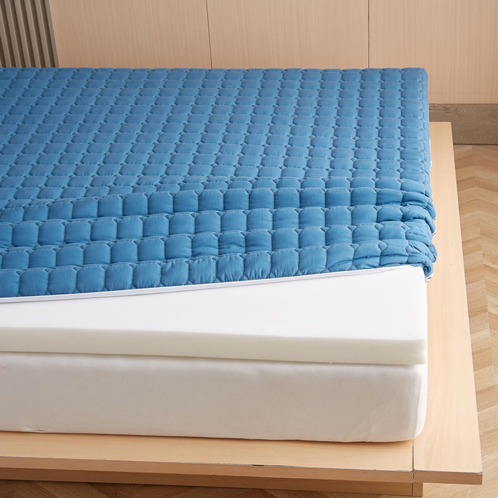 Épaissir Coton Housse de Protection pour Matelas, Housse de Futon Sol Japonaise avec Fermeture Éclair, Lavable Protege Matelas, Japonaise Housse de Matelas Futon de Sol,D,135x200cm/53x79in