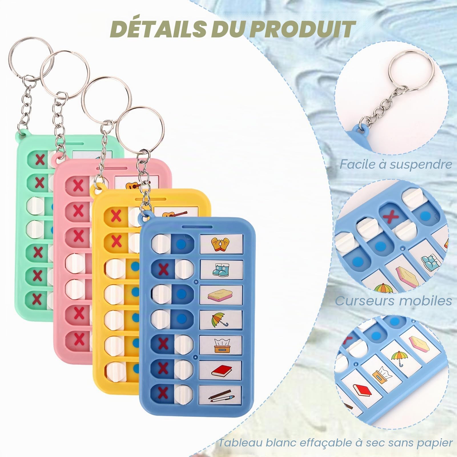 Tableau Routine Enfant Réutilisable avec 4 Cartes DIY - Planning Semainier pour Favoriser l'Autonomie, Multicolore
