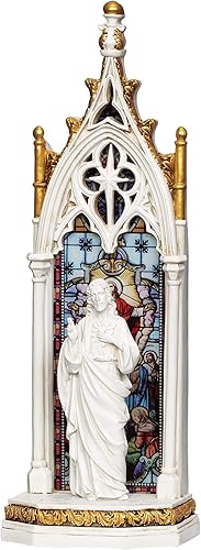 Joseph's Studio by Roman - Figura LED con ventana de arco del Sagrado Corazón de Jesús, colección Renacimiento, 11.75 pulgadas de alto, resina y