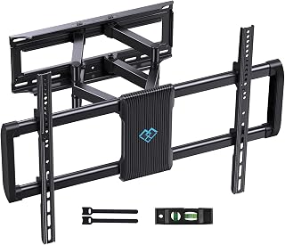 PERLESMITH Full Motion TV Wall Mount for 37-75 inch TVs, TV Mount with Smooth Swivel, Tilt, Extension, Dual Articulating Arms, Holds up to 100 lbs, Max VESA 600x400mm, 16" Wood Studs, PSLF10