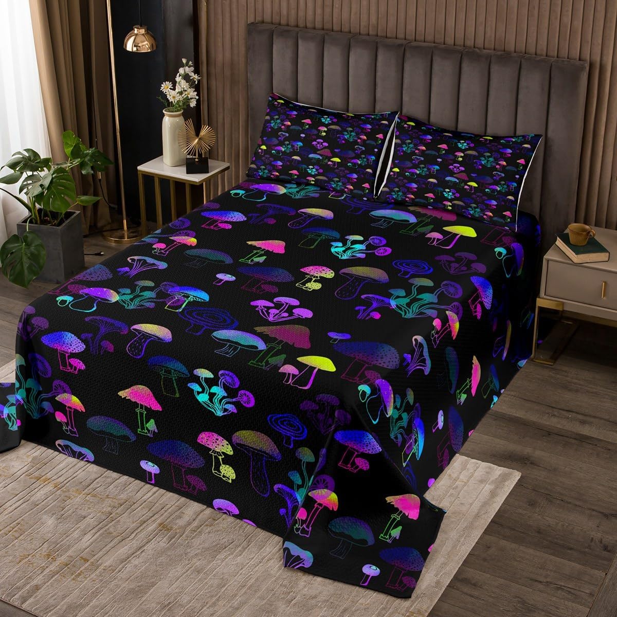 3D Hummingbird Quilt Set for Girls Boys,Wild Tropical Birds Jungle Animals Bedspread Set,Romantic Red Rose Flowers Coverlet Set,Rainbow Misty Galaxy Twin Bed Set Farmhouse Decor Purple Blue Orange