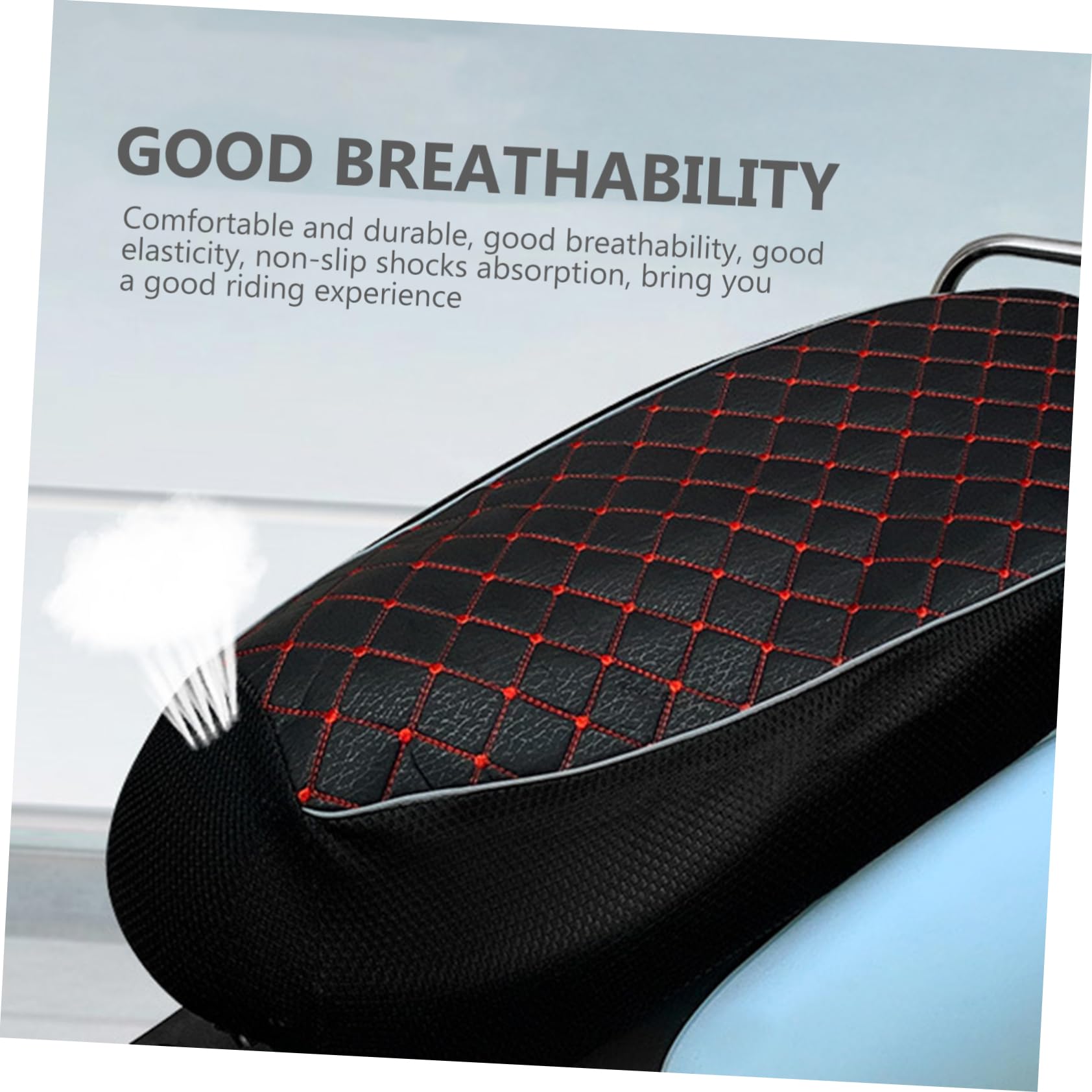 SOLUSTRE 3pièces Housse De Siège De Électrique Couverture De Coussin De Selle Anti-UV Et Respirante Confortable pour Conduite Modèle Moyen à Carreaux Utilisation