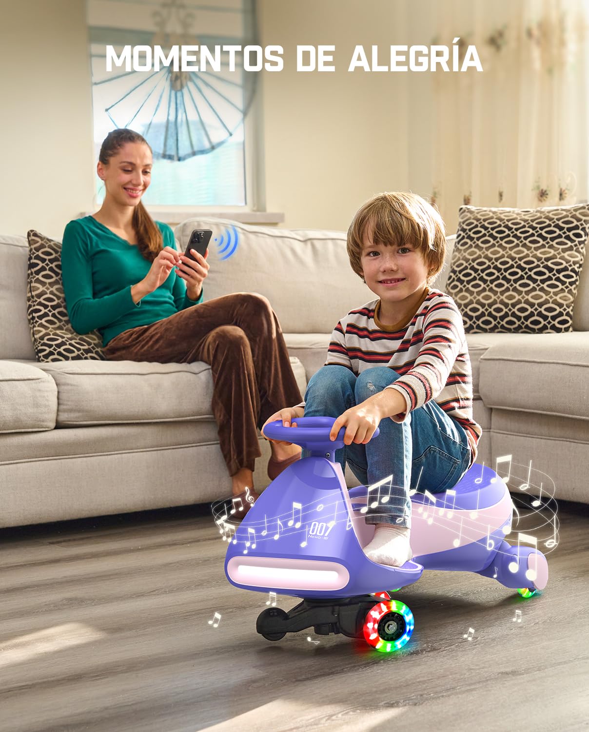 FanttikRide N7 Pro Coche Eléctrico para Niños 12V 2 en 1 Antivuelco Bluetooth