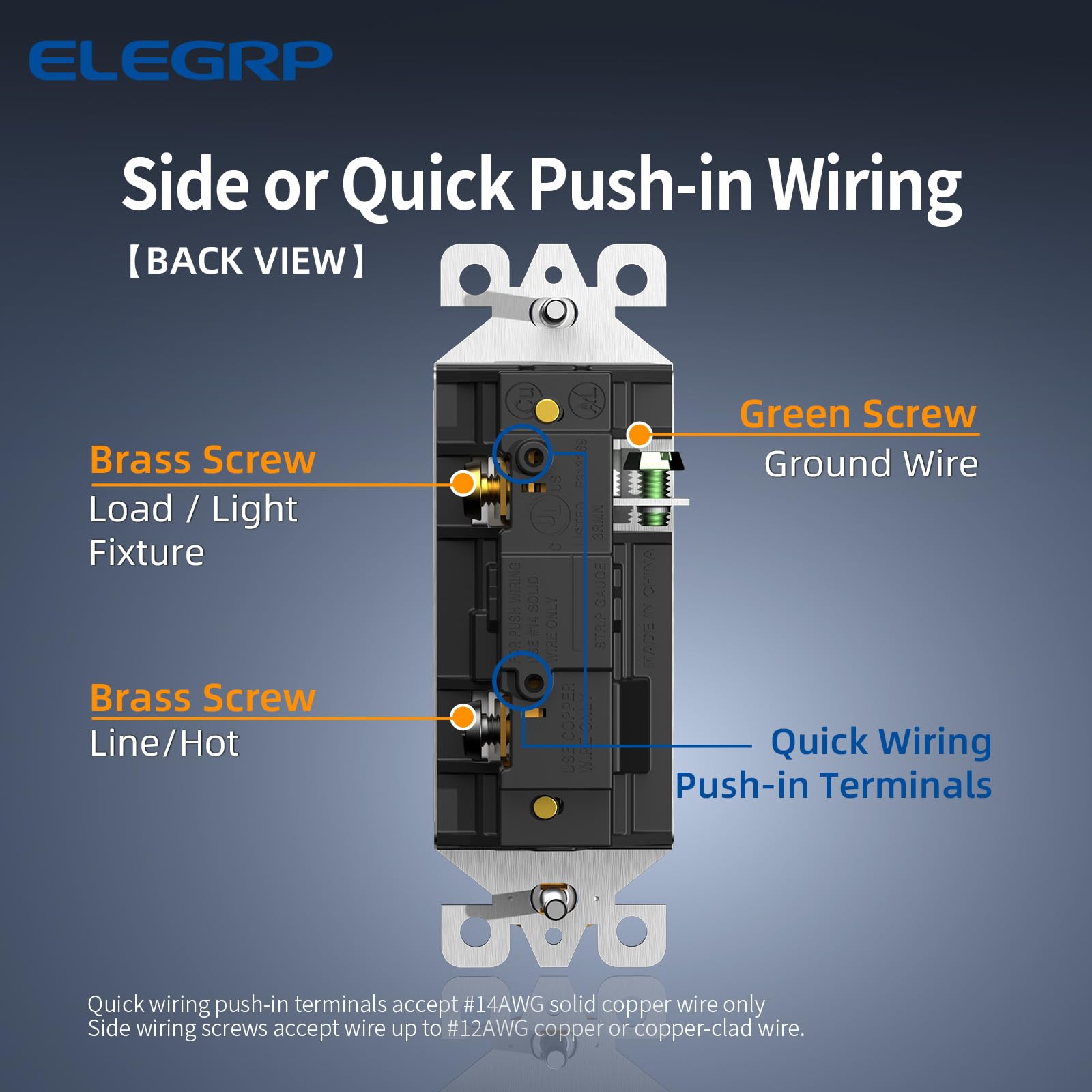 ELEGRP Interruptor de luz decorativo de un solo polo gris mate, 15 A 120/277 V, repuesto de interruptor basculante de pala, interruptor de pared de encendido/apagado, autoconexión a tierra, grado