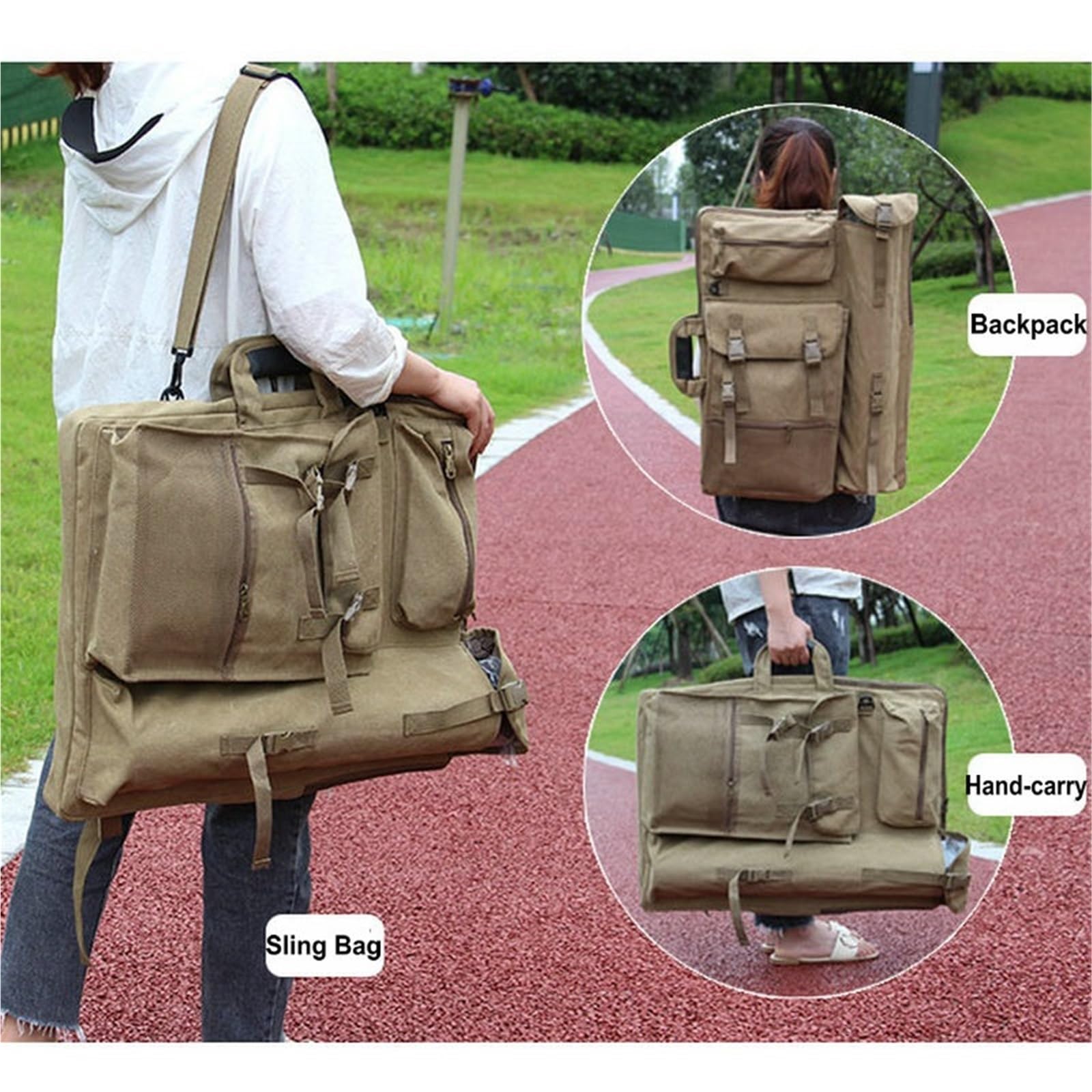 Portafolio de artista, Estuche de cartera arte A2, lona gruesa grande, tablero dibujo for artista, mochila portátil(Color1)