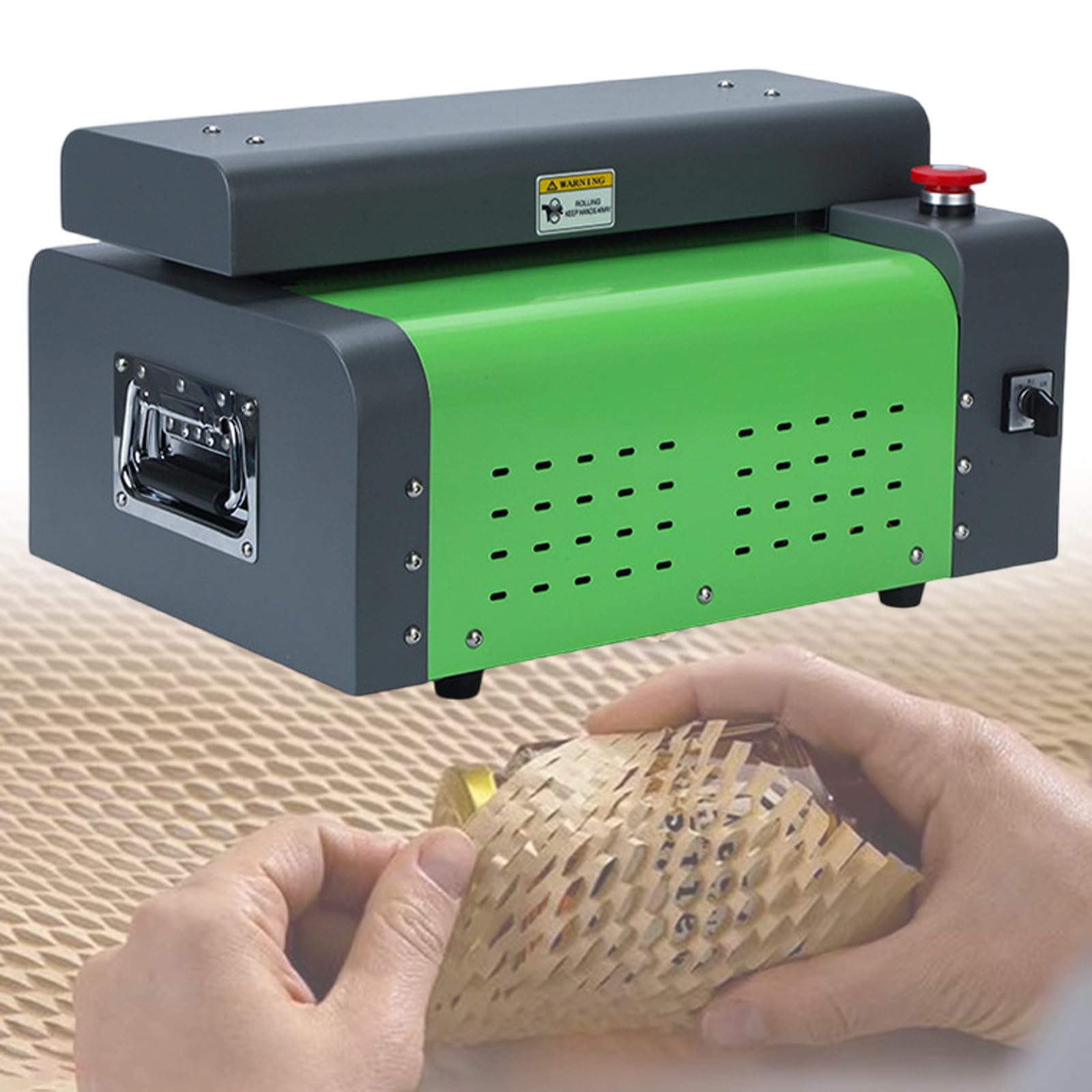 JKJZSALJ Corrugated Paper Cutting Machine 200 W/400 W,Built-In Paper Scraps Storage Box,Tabletop Crumpled Paper Honeycomb Cardboard Cutting Tool,425Mm/16.7",425mm/16.7in