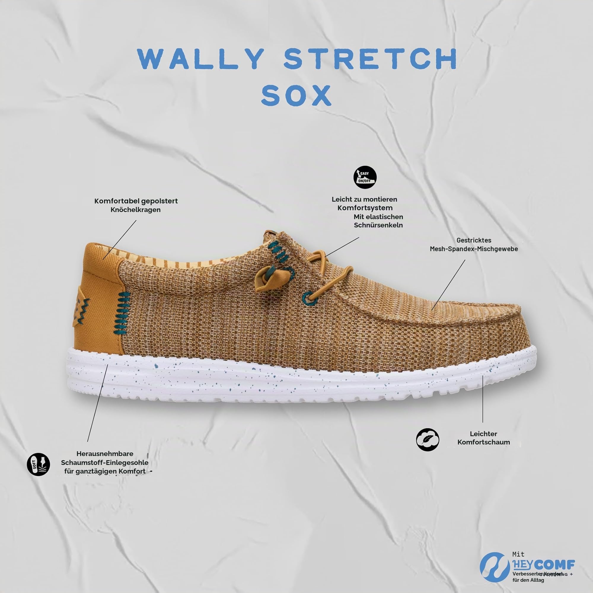Hey Dude Herren Wally Stretch SoxSlip-On