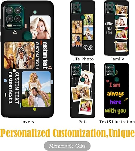 Miniatura 8 de Funda de teléfono con foto personalizada para Motorola Moto G Stylus 5G 2022 con nombre de logotipo y texto personalizado, funda protectora de