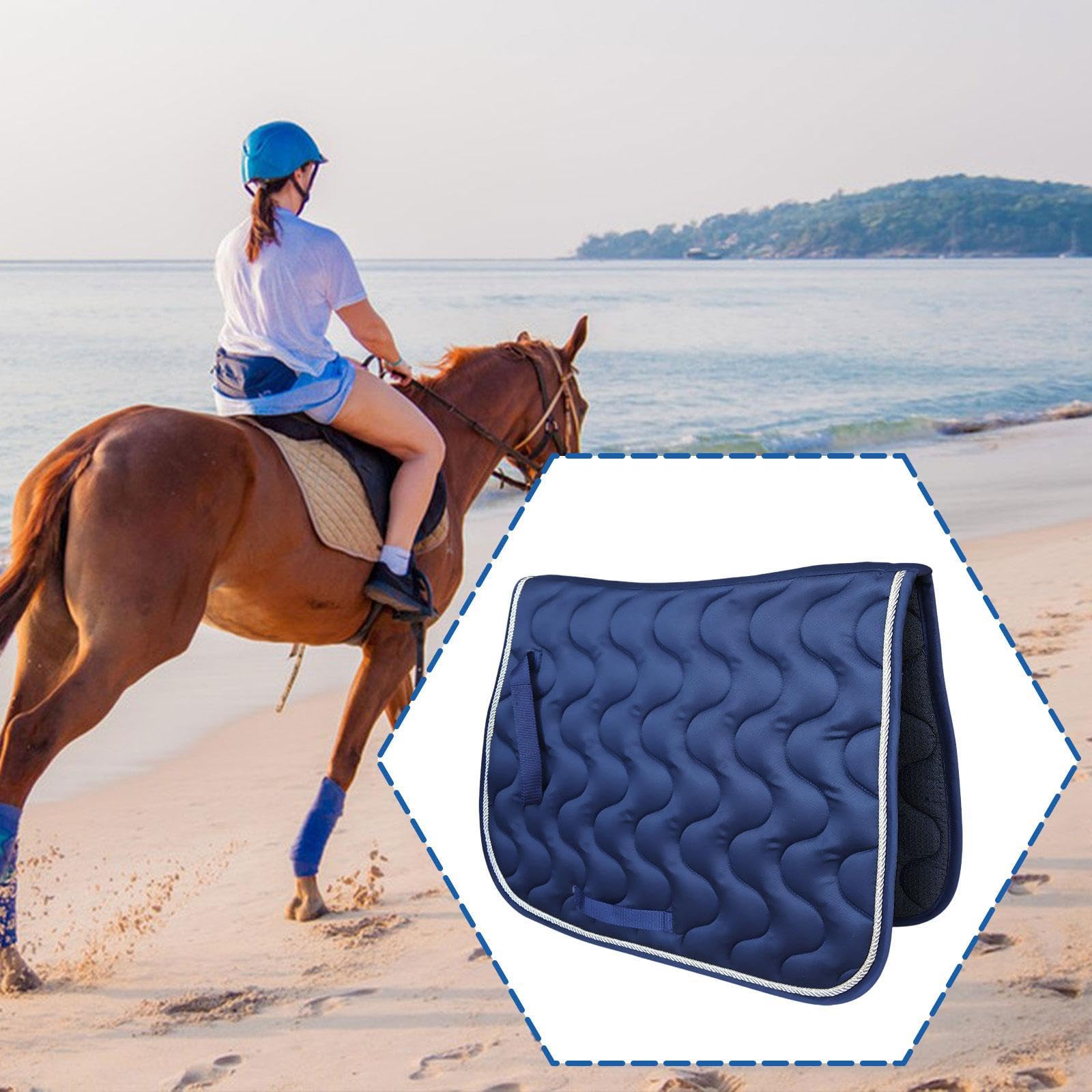 Sottosella per Cavalli per Allenamento e Competizione, Protegge Le Cosce, Leggero, Ideale per Salto Ostacoli, Portatile, Antiscivolo e Ammortizzante, Blu