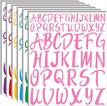 Bemeol Letter Stickers 30 Sheet Self Adhesive Letters Stick on Vinyl Letters Capital Alphabet Sticker Letter for Bulletin Board Classroom Craft Home DecorMulticolor,1 Inch,2 Inch