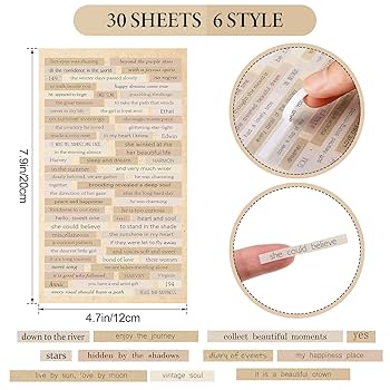 Amazon.com: 30 Sheets Scrapbook Stickers for Journaling