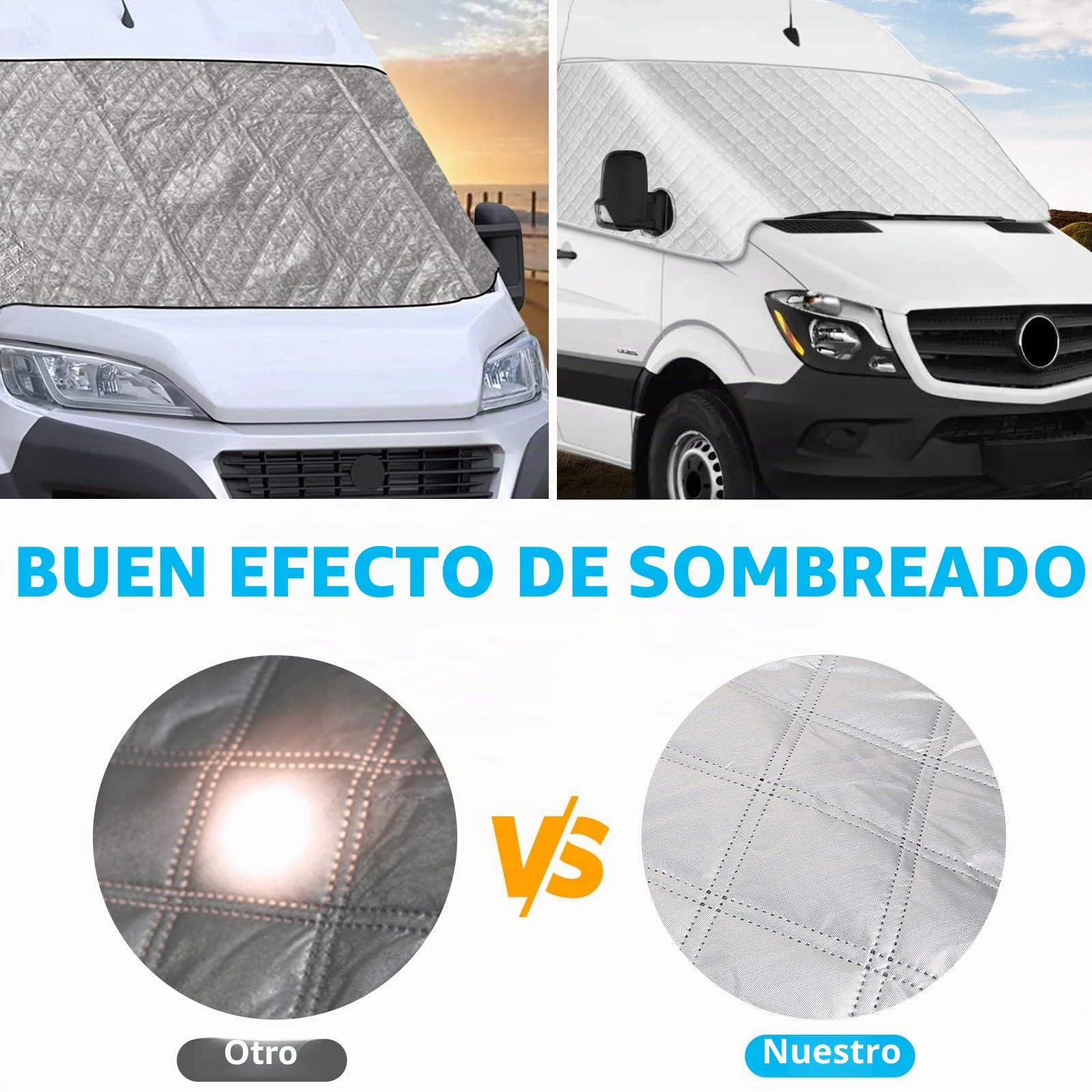 Protector Parabrisas Hielo para Mercedes-Benz Sprinter NCV3 2006-2018, Cubierta de Parabrisas Funda Parabrisa Delantero Coche Protege de Nieve, Escarcha, UV