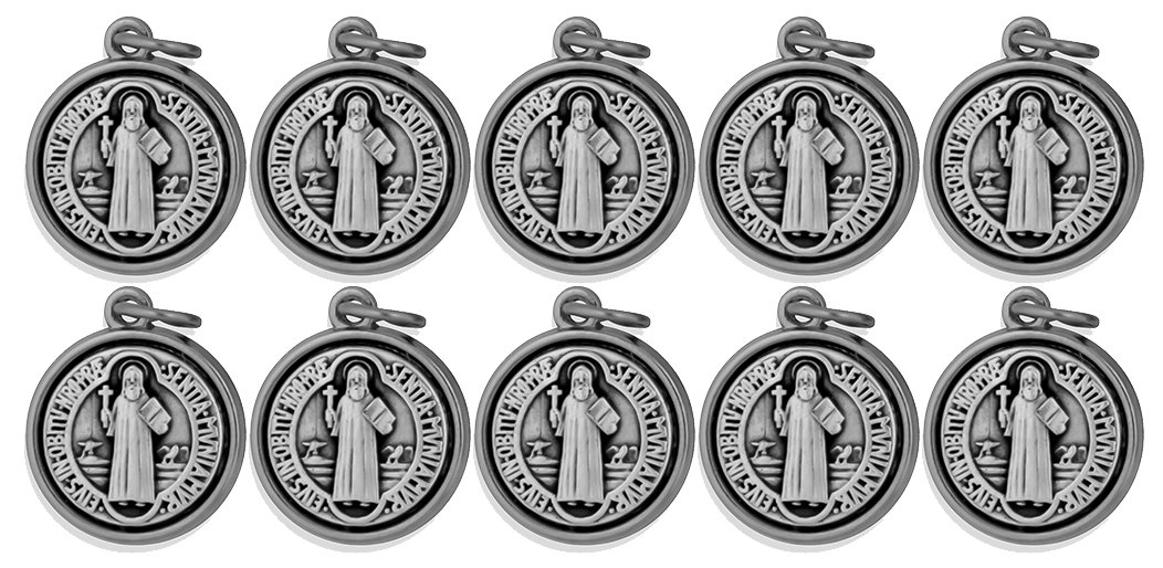 Venerare16mm Saint Benedict Medal with Polished Trim - Pack of 10