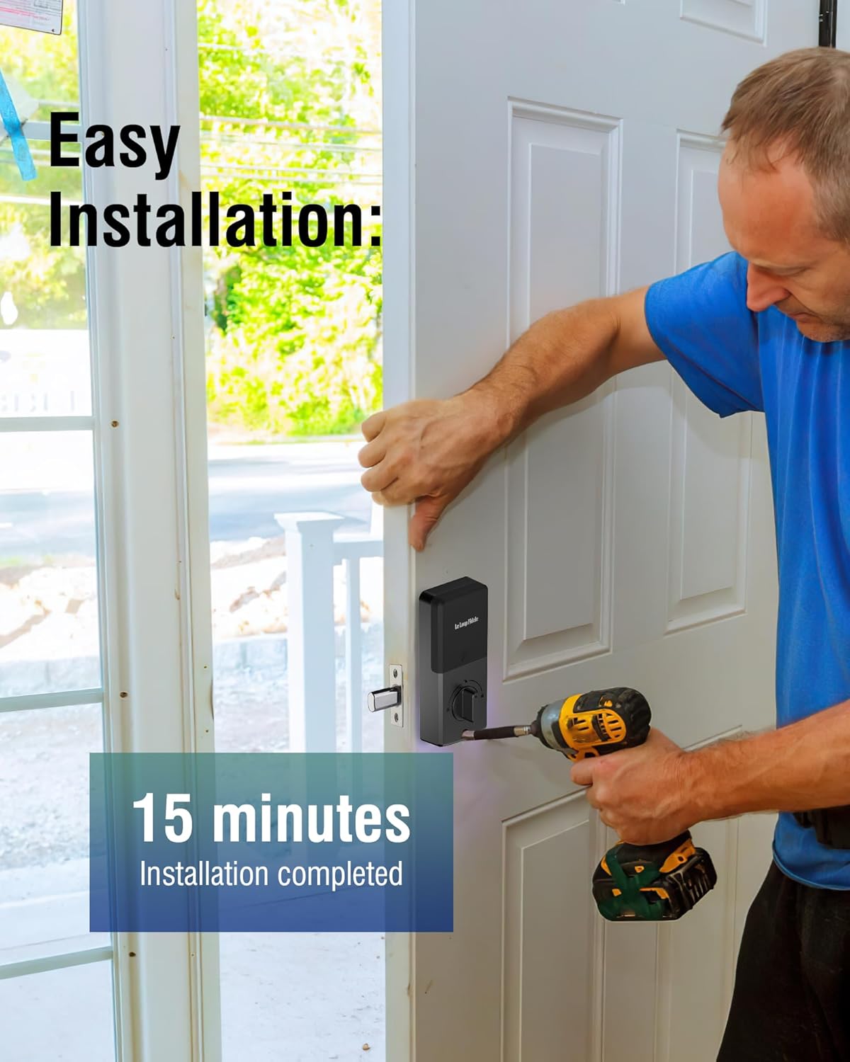 LeLoupFidele Smart Lock with Built-in Wi-Fi, Keyless Entry Door Lock with Touchscreen Keypad, App Remote Control, Auto Lock, Compatible with Alexa, Easy Installation for Front & Back Door