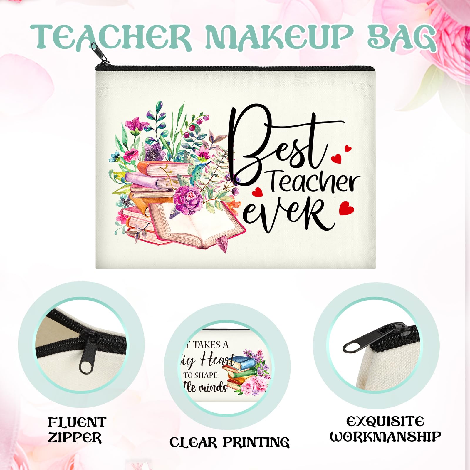 HOWAF Lehrer Geschenk-Set – 4 Make-up-Taschen + 12 Schlüsselanhänger, Dankeschön Für Lehrerinnen