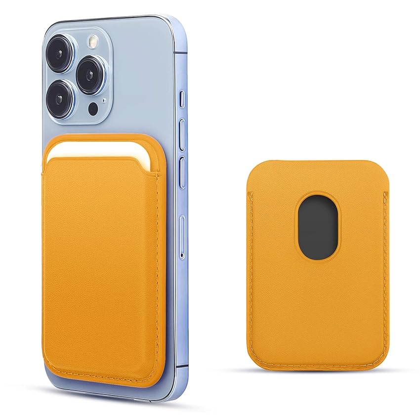 WALLFID Portafoglio in pelle con MagSafe Compatibile con iPhone 15/14/13/12 Pro/Max/Plus/Mini, supporto RFID con magnete MagSafe(Marrone dorato)